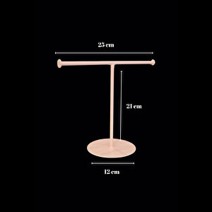 Metal Pembe T Kolye Askısı Takı Düzenleyici Takı Askısı Takı Standı Tesbih Askısı Bileklik Askısı