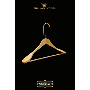 5 Adet 48 Cm Gold İtalyan Kanca Masif Ahşap Elbise Askısı Palto Askısı Ceket Askısı