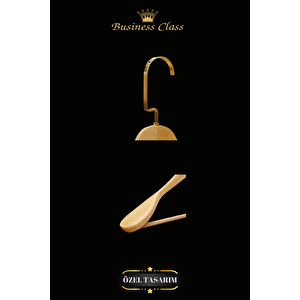 5 Adet 48 Cm Gold İtalyan Kanca Masif Ahşap Elbise Askısı Palto Askısı Ceket Askısı