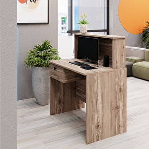 Venüs 90 Cm. Çekmeceli Karşılama Bankosu, Banko, Sekreter Ofis Masası VN04 Çam
