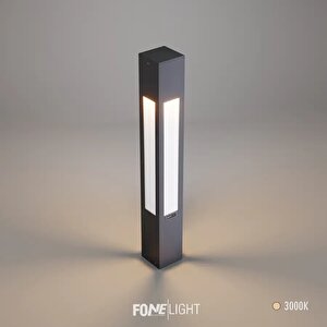 Luxera 75 cm Pleksili LED Bahçe Aydınlatma Direği Antrasit Alüminyum IP65 Bollard Peyzaj Yürüyüş Yolu Lambası 9W 3000K