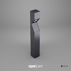 FoneLight Dualluz 75 cm LED Bahçe Aydınlatma Direği Antrasit Alüminyum IP65 Bollard Peyzaj Yürüyüş Yolu Lambası 9W 3000K