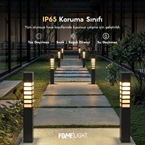 Vilorita 75 cm LED Bahçe Aydınlatma Direği Antrasit Alüminyum IP65 Bollard Peyzaj Yürüyüş Yolu Lambası 9W 3000K