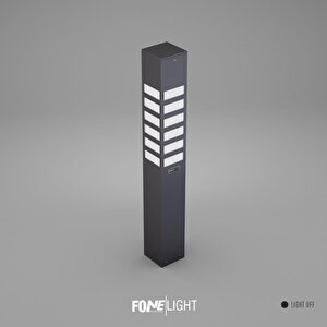 FoneLight Vilorita 75 cm LED Bahçe Aydınlatma Direği Antrasit Alüminyum IP65 Bollard Peyzaj Yürüyüş Yolu Lambası 9W 3000K