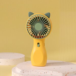 Işıklı Figürlü Mini Fan, Sarı, 14x6 Sarı