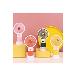 Şarjlı El Vantilatörü 3 Kademeli Masaüstü Taşınabilir Mini Fan Ananas Sarı