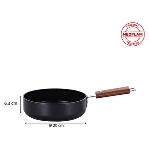 Neoflam Bien Black 20 Cm Wok Tava Indüksiyonlu Akasya Ağacı Saplı