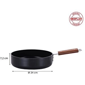 Bien Black 24 Cm Wok Tava Indüksiyonlu Akasya Ağacı Saplı