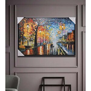 Yağmur Kanvas Yağlı Boya Tablo, Renkli, 90x30