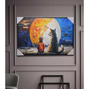 Dostluk Kanvas Yağlı Boya Tablo, Renkli, 90x30