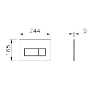 Root Square Kumanda Paneli,parlak Siyah 740-2350