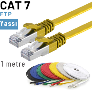 Irenis 1 Metre Cat7 Kablo Yassı Ftp Ethernet Network Lan Ağ Kablosu Sarı