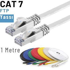 Irenis 1 Metre Cat7 Kablo Yassı Ftp Ethernet Network Lan Ağ Kablosu Beyaz