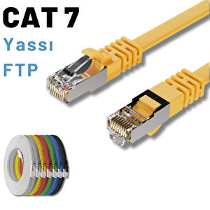 Irenis 5 Metre Cat7 Kablo Yassı Ftp Ethernet Network Lan Ağ Kablosu Sarı