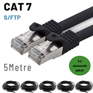 5 Adet 5 Metre Irenis Cat7 Kablo S/ftp Ethernet Network Lan Ağ Kablosu