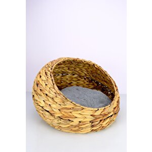 Digithome Hasır Kedi Ve Köpek Yatağı İç Minderli 48 Cm Kahverengi - Cl-4034 C1-1-121