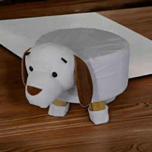 T. Concept  Hayvan (köpek) Figürlü Çocuk Pufu, Lastikli Kılıflı, Yıkanabilir