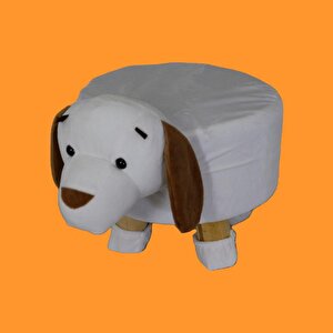 T. Concept  Hayvan (köpek) Figürlü Çocuk Pufu, Lastikli Kılıflı, Yıkanabilir