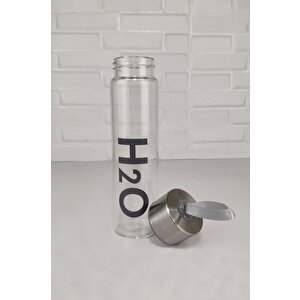 Digithome H2o Metal Kapaklı Cam Matara Gri - H2o81454 C1-1-18