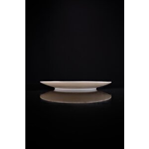 Lombardino Minimalist Modern Black Tekli Porselen Servis Tabağı 25 Cm