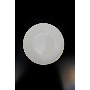 Lombardino Minimalist Modern Gold Tekli Porselen Pasta Tabağı 20 Cm