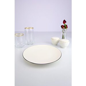 Lombardino Minimalist Modern Black Tekli Porselen Pasta Tabağı 20 Cm