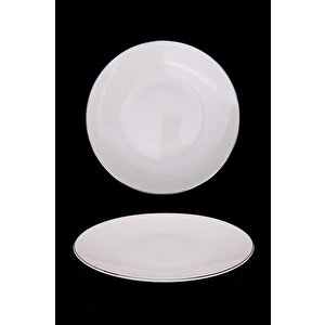Lombardino Minimalist Modern Silver Tekli Porselen Servis Tabağı 25 Cm