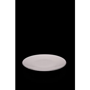 Lombardino Minimalist Modern Silver Tekli Porselen Servis Tabağı 25 Cm