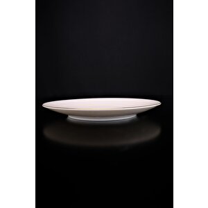 Lombardino Minimalist Modern Gold Tekli Porselen Servis Tabağı 25 Cm