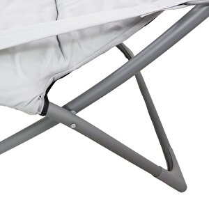 T.concept Konforlu Katlanabilir, Yıkanabilir Kılıf, Metal Kamp Sandalye Gri Renk
