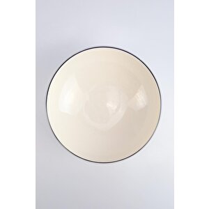 Lombardino Minimalist Modern Black Tekli Porselen Çorba Kasesi 15 Cm