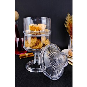 Ayaklı 2 Katlı Cam Sunumluk Kurabiyelik Ve Şekerlik 27 Cm Desen 2 – Ku.dma.002 C1-1-288