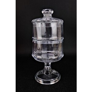 Digithome Ayaklı 2 Katlı Cam Sunumluk Kurabiyelik Ve Şekerlik 27 Cm Desen 2 – Ku.dma.002 C1-1-288