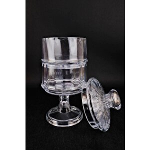 Digithome Ayaklı 2 Katlı Cam Sunumluk Kurabiyelik Ve Şekerlik 27 Cm Desen 2 – Ku.dma.002 C1-1-288