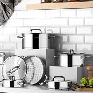 Aryıldız Studio Prestige 20 Parça Cam Kapak İdeal Çelik Çeyiz Seti