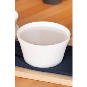 Acar Bianco Perla Porselen Kapaklı Fırın Kabı Yuvarlak Beyaz 14,5 Cm - Sct-05425 C320.033