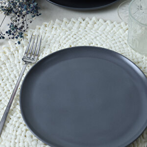 Mat Gri Sardes Pasta Tabağı 22 Cm 6 Adet 959