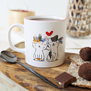 Cat Love Silindir Kupa 10 Cm