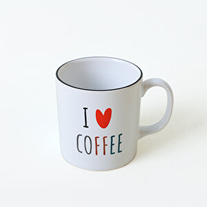I Love Coffee Silindir Kupa 10 Cm
