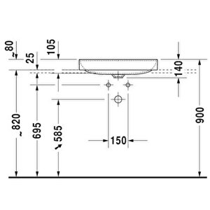 Durasquare Çanak Lavabo 60 Cm 2355600000