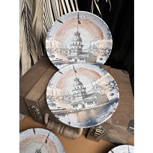 Tabak Evi̇ Maiden Chic Porselen Pasta Tabağı 21cm 6 Kişilik 6 Parça