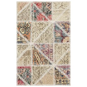 Özel El Dokuma Naturel Renk Patchwork Paspas
