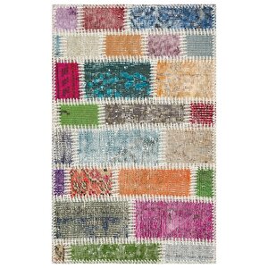 El Dokuma Multi̇ Rengi̇ Taşli̇ Desen Patchwork Paspas