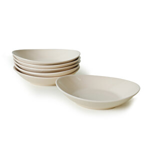 Krem Stella Yemek Tabağı 22 Cm 6 Adet 030