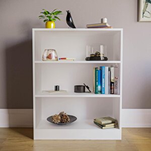 Ae-8001 Vi̇to 3 Raflı Küçük Kitaplık, Beyaz Suntalam, Ofis Mobilyaları, Oturma Odası, Yatak Odası