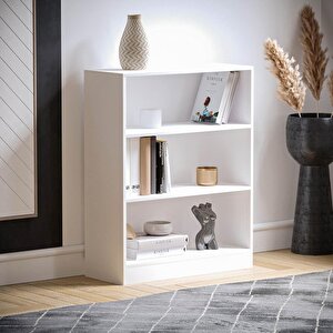 Ae-8001 Vi̇to 3 Raflı Küçük Kitaplık, Beyaz Suntalam, Ofis Mobilyaları, Oturma Odası, Yatak Odası