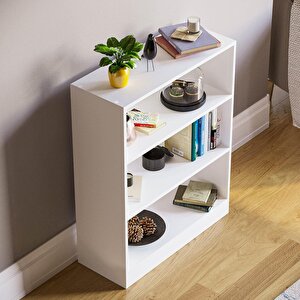 Ae-8001 Vi̇to 3 Raflı Küçük Kitaplık, Beyaz Suntalam, Ofis Mobilyaları, Oturma Odası, Yatak Odası
