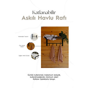 Banyo İçin Katlanabilir Askılı Havlu Rafı - 45x22 Cm Antrasit