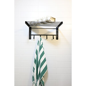 Banyo İçin Katlanabilir Askılı Havlu Rafı - 45x22 Cm Antrasit
