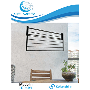 Duvara Monte Katlanabilir Çamaşır Askısı - 60x40 Cm Gri